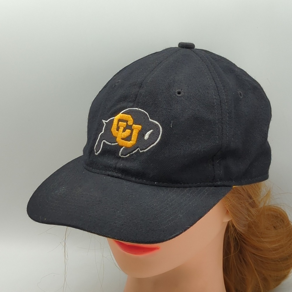 Vtg 1995 Colorado Buffaloes Hat Cap Fitted 7 1/4 100% Wool The Game Black/Yellow